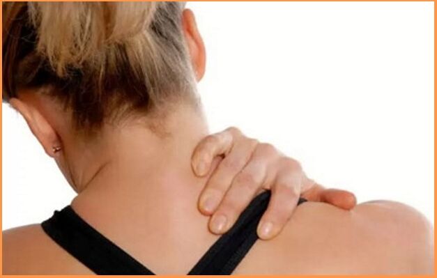 Cervical osteochondrosis is indicated by pain and stiffness in the neck. 